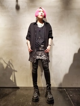 「KMRii（ケムリ）のアイテム（アクセサリー）」を使った、あやさん（レディース・170cm）の春コーディネート