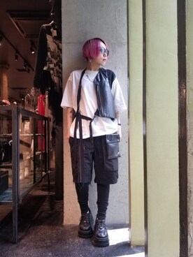 「SUPER THANKS（スーパーサンクス）のアイテム」を使った、あやさん（レディース・170cm）の夏コーディネート