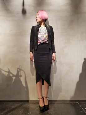 「stud.（スタッド）のアイテム（スカート）」を使った、あやさん（レディース・170cm）の夏コーディネート