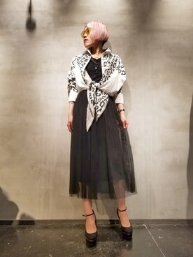 「SUPER THANKS（スーパーサンクス）のアイテム」を使った、あやさん（レディース・170cm）の夏コーディネート