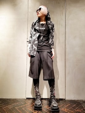 「KMRii（ケムリ）のアイテム（アクセサリー）」を使った、あやさん（レディース・170cm）の夏コーディネート