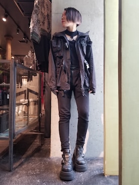 「SUPER THANKS（スーパーサンクス）のアイテム」を使った、あやさん（レディース・170cm）の秋コーディネート