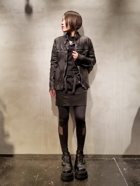 「SUPER THANKS（スーパーサンクス）のアイテム」を使った、あやさん（レディース・170cm）の秋コーディネート