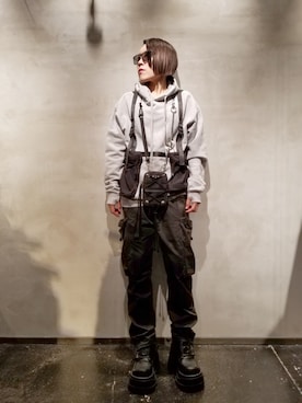 「SUPER THANKS（スーパーサンクス）のアイテム」を使った、あやさん（レディース・170cm）の秋コーディネート