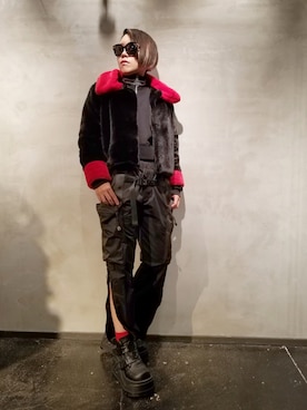 「GCDS」｜「アイテム（ジャケット/アウター）」を使った、あやさん（レディース・170cm）の秋コーディネート