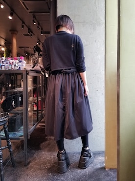 「ADDICT NOIR（アディクトノアー）のアイテム（ブルゾン）」を使った、あやさん（レディース・170cm）の秋コーディネート