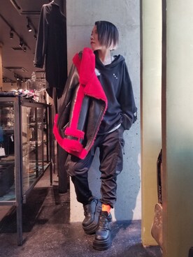 「ROYAL FLASH（ロイヤルフラッシュ）のアイテム（ブルゾン）」を使った、あやさん（レディース・170cm）の秋コーディネート