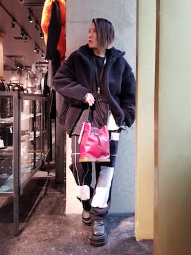 「BOW WOW（バウワウ）のアイテム（ブルゾン）」を使った、あやさん（レディース・170cm）の冬コーディネート