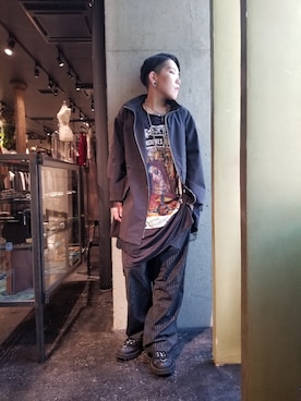 「ADDICT NOIR（アディクトノアー）のアイテム（ブルゾン）」を使った、あやさん（レディース・170cm）の春コーディネート