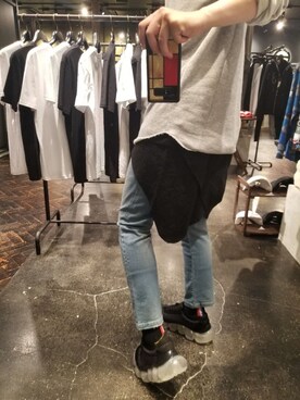 「ISAMU KATAYAMA BACKLASH（イサムカタヤマバックラッシュ）のアイテム」を使った、あやさん（レディース・170cm）の夏コーディネート