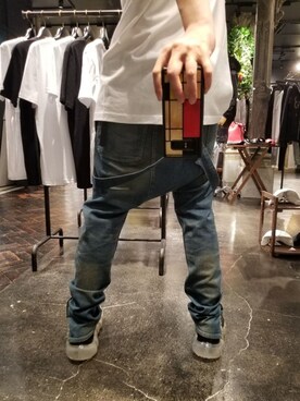 「ISAMU KATAYAMA BACKLASH（イサムカタヤマバックラッシュ）のアイテム」を使った、あやさん（レディース・170cm）の夏コーディネート