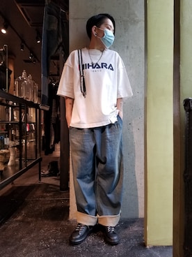 「ISAMU KATAYAMA BACKLASH（イサムカタヤマバックラッシュ）のアイテム」を使った、あやさん（レディース・170cm）の夏コーディネート