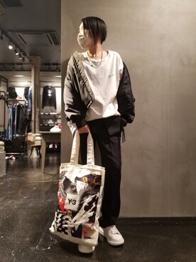 「Y-3（ワイスリー）のアイテム（その他アウター）」を使った、あやさん（レディース・170cm）の夏コーディネート