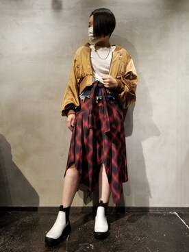 「KMRii（ケムリ）のアイテム」を使った、あやさん（レディース・170cm）の秋コーディネート