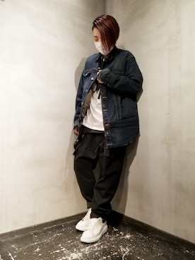 「ISAMU KATAYAMA BACKLASH（イサムカタヤマバックラッシュ）のアイテム（オールインワン・サロペット）」を使った、あやさん（レディース・170cm）の秋コーディネート