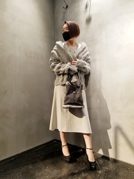 「ADDICT NOIR（アディクトノアー）のアイテム（ジャケット/アウター）」を使った、あやさん（レディース・170cm）の冬コーディネート