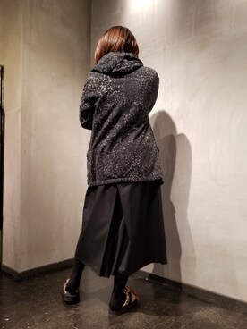 「KMRii（ケムリ）のアイテム（ジャケット/アウター）」を使った、あやさん（レディース・170cm）の冬コーディネート