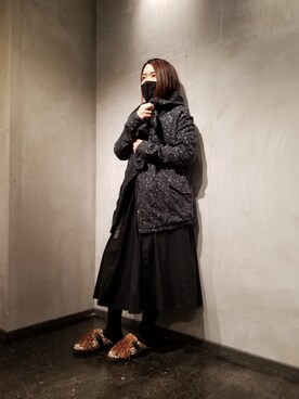 「KMRii（ケムリ）のアイテム（ジャケット/アウター）」を使った、あやさん（レディース・170cm）の冬コーディネート