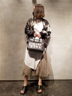 「ADDICT NOIR（アディクトノアー）のアイテム」を使った、あやさん（レディース・170cm）の春コーディネート