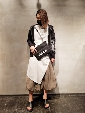 「ADDICT NOIR（アディクトノアー）のアイテム」を使った、あやさん（レディース・170cm）の春コーディネート