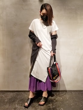 「KMRii（ケムリ）のアイテム（ワンピース/ドレス）」を使った、あやさん（レディース・170cm）の春コーディネート