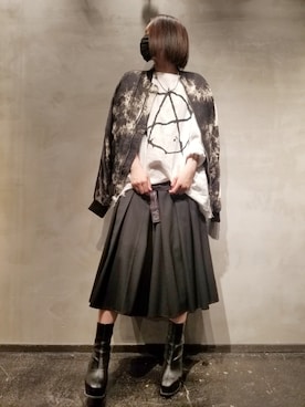 「KMRii（ケムリ）のアイテム（ジャケット/アウター）」を使った、あやさん（レディース・170cm）の春コーディネート