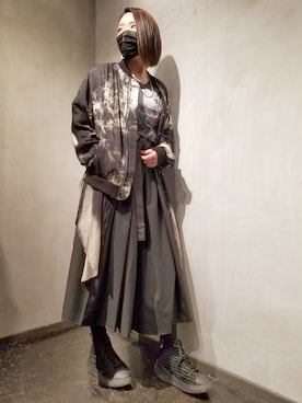 「KMRii（ケムリ）のアイテム（ジャケット/アウター）」を使った、あやさん（レディース・170cm）の春コーディネート