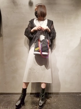 「ADDICT NOIR（アディクトノアー）のアイテム」を使った、あやさん（レディース・170cm）の春コーディネート