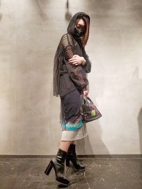 「ADDICT NOIR（アディクトノアー）のアイテム」を使った、あやさん（レディース・170cm）の春コーディネート