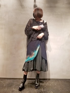「ADDICT NOIR（アディクトノアー）のアイテム」を使った、あやさん（レディース・170cm）の春コーディネート