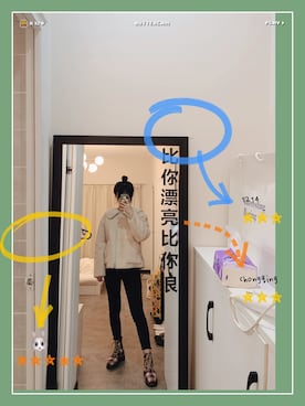 「通勤穿搭」｜「アイテム（ブルゾン）」を使った、ＨＥＹＩさん（レディース・160cm）の冬コーディネート