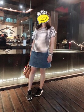 「アイテム（腕時計、パープル系）」を使った、Amberさん（レディース・155cm）の春コーディネート