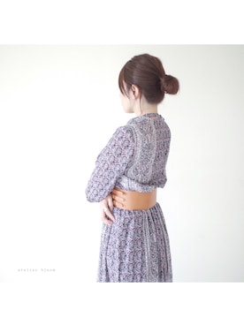 「アイテム（ワンピース、ブルー系）」を使った、atelier bloomさん（レディース・152cm）の夏コーディネート
