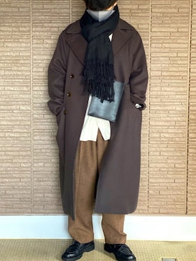 「リドム」｜「アイテム（チェスターコート）」を使った、こーたさん（メンズ・169cm）の冬コーディネート