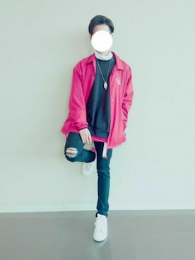 「VANS（バンズ）のアイテム（ナイロンジャケット）」を使った、ぴーらおさん（メンズ・170cm）の冬コーディネート