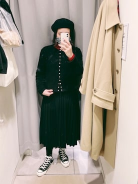 「FUDGE」｜「アイテム（ステンカラーコート）」を使った、nicoさん（レディース・159cm）の冬コーディネート