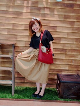 「DRESKIP（ドレスキップ）のアイテム（バレエシューズ）」を使った、miss＊さん（レディース・148cm）の夏コーディネート