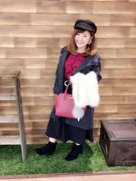 「花柄」｜「アイテム（ダッフルコート）」を使った、miss＊さん（レディース・148cm）の秋コーディネート