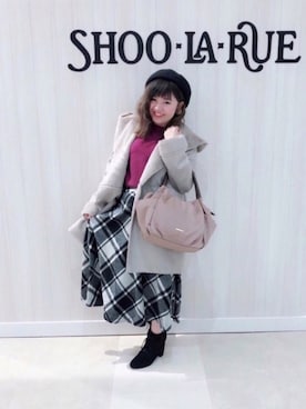 「ラメニット」｜「アイテム（ハンチング/ベレー帽）」を使った、miss＊さん（レディース・148cm）の冬コーディネート