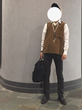 れいさんの「DOORS Corduroy V Vest」を使ったコーディネート