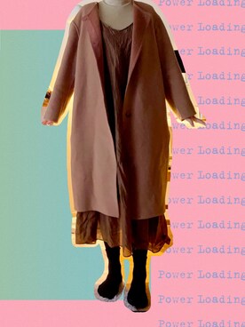 「アイテム（ノーカラーコート、オレンジ系）」を使った、はくさん（レディース・168cm）の春コーディネート