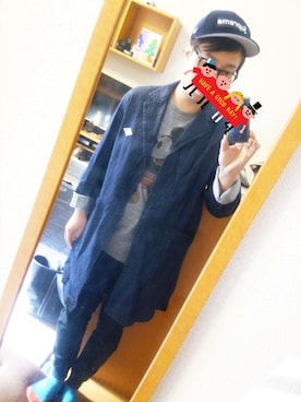 「DANTON（ダントン）のアイテム（デニムジャケット）」を使った、ショウさん（メンズ・168cm）の冬コーディネート