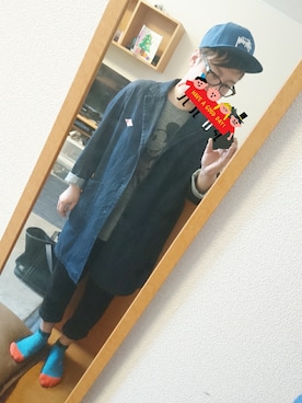 「DANTON（ダントン）のアイテム（デニムジャケット）」を使った、ショウさん（メンズ・168cm）の春コーディネート