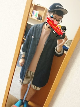 「DANTON（ダントン）のアイテム（デニムジャケット）」を使った、ショウさん（メンズ・168cm）の春コーディネート