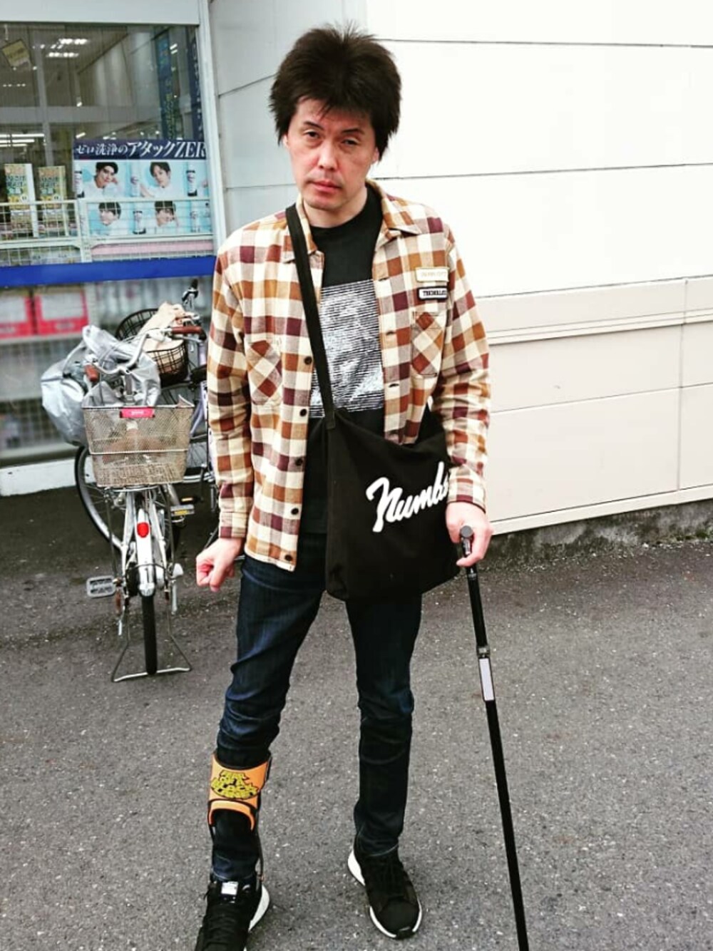 「TENDERLOINのバッファローチェックネル（シャツ/ブラウス、ブラウン系）」を使った、🤘hiroyuki🤘さん（メンズ・181cm）の春コーディネートの1枚目の写真