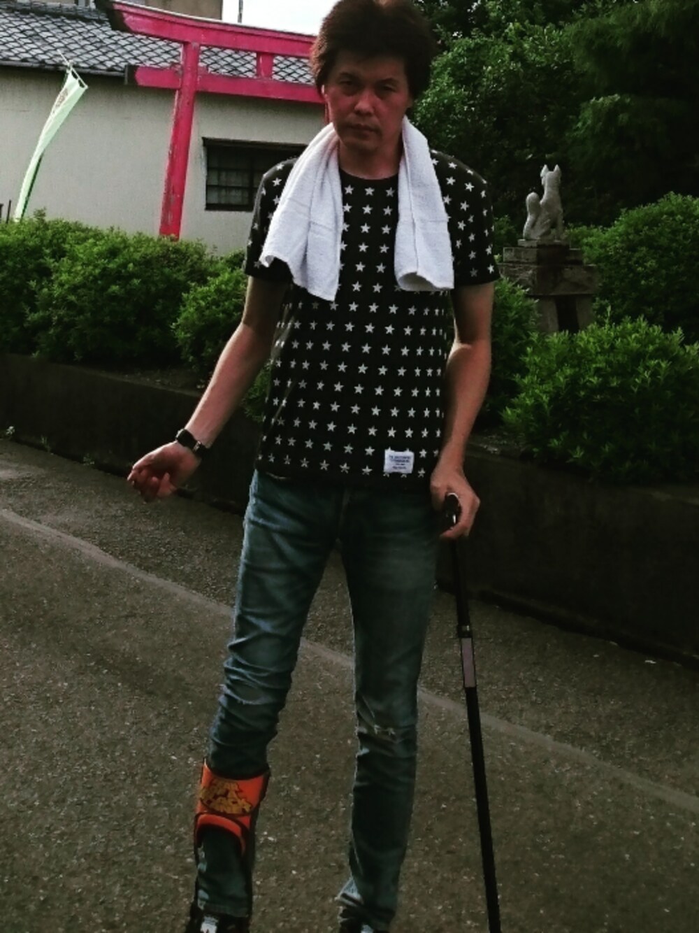 「WACKO MARIAのスターポケットTシャツ（Tシャツ/カットソー、ブラック系）」を使った、🤘hiroyuki🤘さん（メンズ・181cm）の夏コーディネートの1枚目の写真