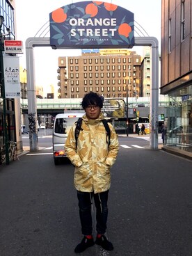 「エクストララージ」｜「アイテム（ナイロンジャケット）」を使った、葛野  凌大さん（メンズ・171cm）の冬コーディネート
