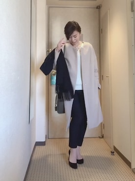 「SCALA（スカラ）のアイテム（ジャケット/アウター）」を使った、cheekさん（レディース・153cm）の冬コーディネート