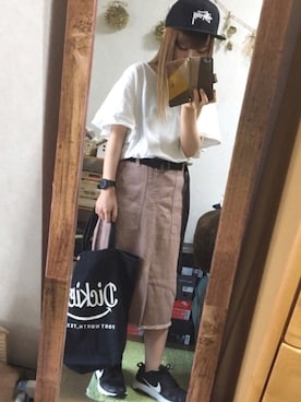 「袖ボリューム」｜「アイテム（アナログ腕時計）」を使った、ako＊さん（レディース・147cm）の夏コーディネート