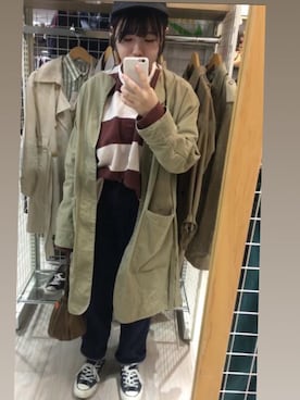 「Acne Studios（アクネストゥディオズ）のアイテム（キャップ）」を使った、すずきさん（レディース・157cm）の春コーディネート